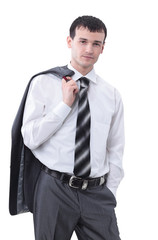 Portrait of a handsome business man isolated on white.