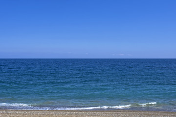 View on mountains from a harbor in old town Kaleici. Antalya, Turkey
