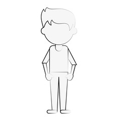 man avatar full body icon image vector illustration design  black sketch line