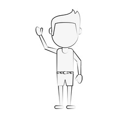 man avatar full body icon image vector illustration design  black sketch line