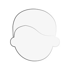 man avatar head icon image vector illustration design  black sketch line