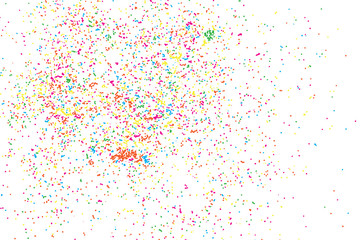 Confetti random blow celebration background template with glitter and sparkles wave spray. Abstract textured isolated on background Vector.