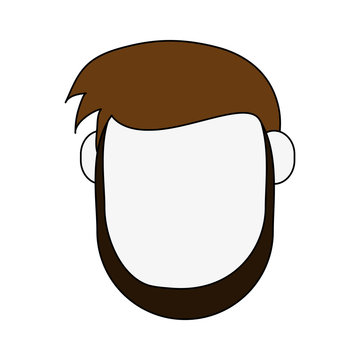 man with beard avatar head icon image vector illustration design 