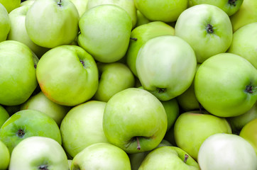 a lot of green apples on the whole frame