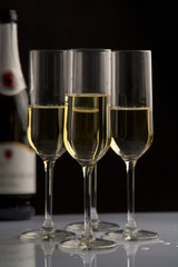 four Champagne glasses