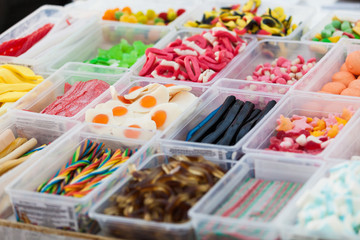 Sweet display on a market