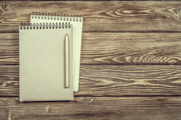 Notebook with pencil