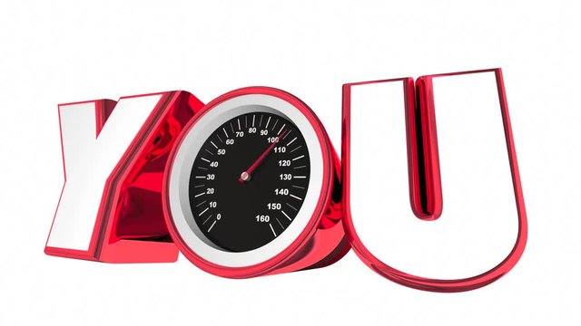 You Speedometer Word Measure Success Achievement 3d Animation