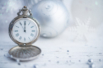 Antique clock for New Year background