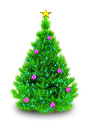 3d neon green Christmas tree
