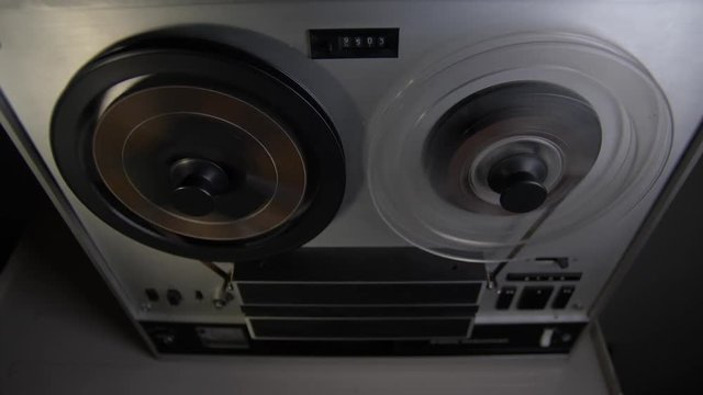 REWINDING A REEL TO REEL TAPE RECORDER