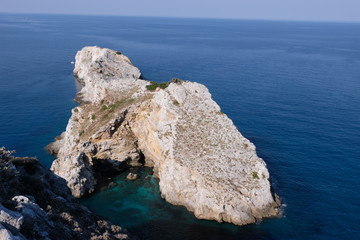 White rock in the Aegean sea