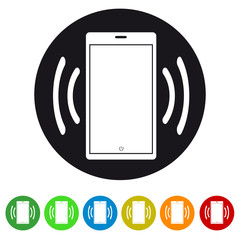 Smartphone mobile device ringing or vibrating flat icon for apps and websites