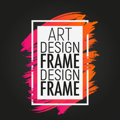 Vector frame for art graphics. Modern trendy background for design card, poster, flyer, brochure, cover, banner. Colorful background