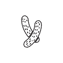 Vector cucumber icon. Farm vegetables element. Premium quality graphic design. Signs, outline symbols collection, simple thin line icon for websides, web design, mobile app, infographics
