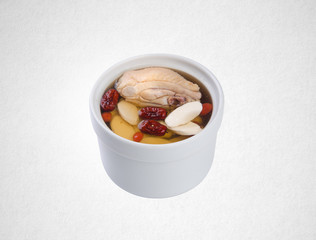 herb soup or chinese herb soup on a background.