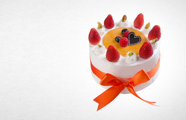 cake or cake with strawberries on a background.