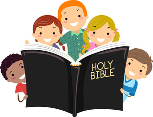 Stickman Kids Holy Bible Illustration