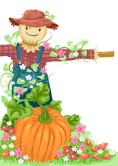 Pumpkin Scarecrow Illustration