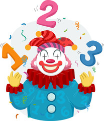 Clown Juggle 123 Illustration