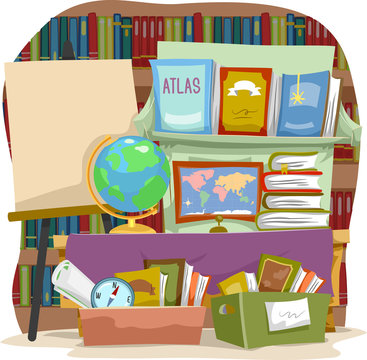 Book Sale Board Geography Illustration