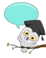 Snowy Owl Graduate Speech Balloon