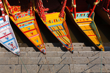 Colorful and graphic of Shikara boat at Dal lake ,Kashmir 