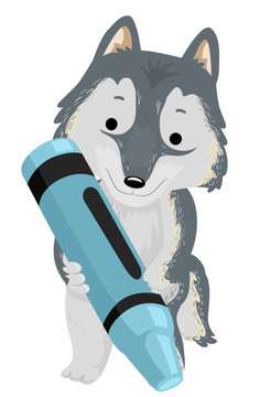 Cute Arctic Wolf Crayon