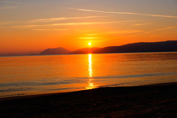 Fototapeta premium Red sunset sky