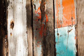 Cracked Pastel color vintage wooden textures under strong light and shadow
