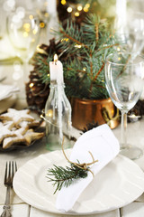 Christmas table setting.