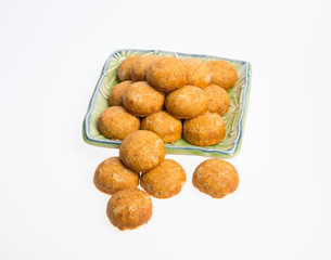 Peanut cookies or Chinese traditional peanut cookies on a background.