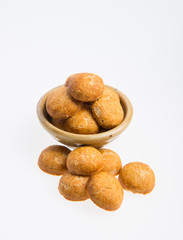 Peanut cookies or Chinese traditional peanut cookies on a background.