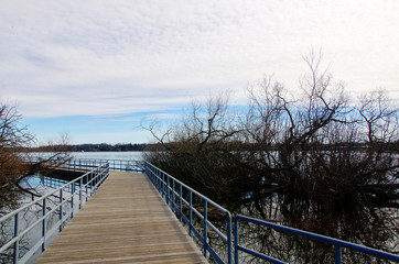 The wide sky over a calm lake in the woods
