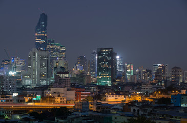 bangkok business building with night shot