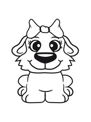 löwe tiger bär weiblich mädchen girl hübsch schön schleife frau sitzen klein kind warten gehorsam lustig hund welpe süß niedlich haustier comic cartoon