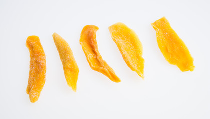 Dried Mango or Dried Mango slices on a background.