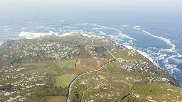 Aerial view of the coast and ocean