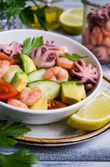 Salad with seafood