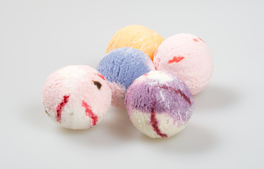 ice cream scoop or mixed ice cream scoops ice cream on background.