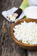 Cottage cheese, sour cream and milk