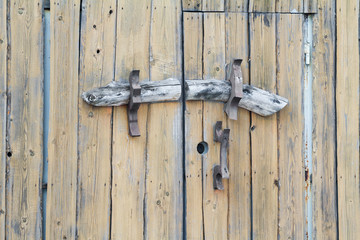 Fragment of old wooden gate