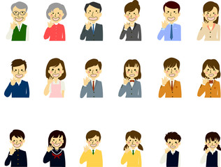 家族 3世代 夫婦 老人 親子 学生 子供驚く 焦る 困る びっくり