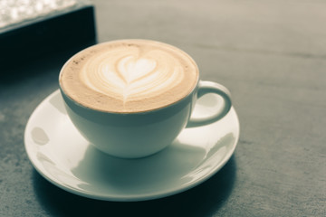 coffee cup on wooden table