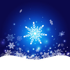 Fototapeta na wymiar New Year's winter pattern with snowflakes