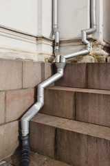 Rain water drainage pipe. Two in one.