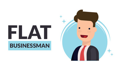 Profile image or avatar with a picture of a businessman or manager. Vector illustration. Flat style. Isolated image.