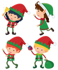 Four eleves with present box