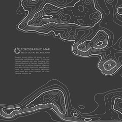 Map line of topography. Vector abstract topographic map concept with space for your copy. Mountain hiking
