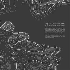 Map line of topography. Vector abstract topographic map concept with space for your copy. Mountain hiking